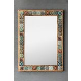 Oscar Stone Decor Masif Çerçeveli Mozaik Taş Ayna 53 Cm X 73 Cm Tile Mozaik Seramik Desenli