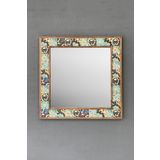 Oscar Stone Decor Masif Çerçeveli Mozaik Taş Ayna 53x53 Cm Tile Mozaik Seramik Morocco Desenli