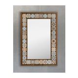 Oscar Stone Decor Masif Çerçeveli Mozaik Taş (DOĞAL-MERMER) Ayna 43 Cm X 63 Cm Seramik Desenli AYN4060-071