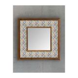 Oscar Stone Decor Masif Çerçeveli Mozaik Taş (mermer) Ayna 33x33 Cm Seramik Desenli Eskitme Tasarım AYN-104