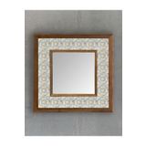 Oscar Stone Decor Masif Çerçeveli Mozaik Taş (mermer) Ayna 33x33 Cm Seramik Desenli Mavi Sarı Aytna AYN-102