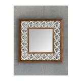 Oscar Stone Decor Masif Çerçeveli Mozaik Taş (mermer) Ayna 33x33 Cm Seramik Desenli Vintage Ayna