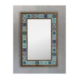 Oscar Stone Decor Masif Çerçeveli Mozaik Taş (mermer) Ayna 43x63cm Seramik Desenli Dresuar Aynası AYN4060-095