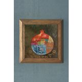 Oscar Stone Decor Masif Çerçeveli Nar (bereket) Doğaltaş Tablo Pano 28x28 Cm PRMT2020-468