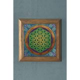 Oscar Stone Decor Masif Çerçeveli Yaşam Çiçeği Doğaltaş Tablo Pano 28x28 cm PRMT2020-546