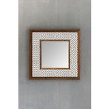 Oscar Stone Decor Oscar Stone Ahşap Çerçeveli Mozaik Doğaltaş Ayna 33 Cm X 33 Cm Ayn-003