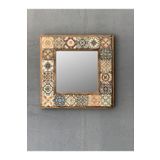 Oscar Stone Decor Oscar Stone Ahşap Çerçeveli Mozaik Doğaltaş Ayna 33 Cm X 33 Cm AYN-042