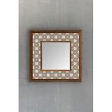 Oscar Stone Decor Oscar Stone Ahşap Çerçeveli Mozaik Doğaltaş Ayna 33 Cm X 33 Cm Ayn-052