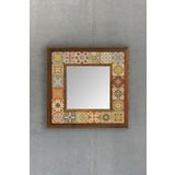 Oscar Stone Decor Oscar Stone Ahşap Çerçeveli Mozaik Doğaltaş Ayna 33 Cm X 33 Cm Dresuar Ayna AYN-009
