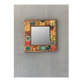 Oscar Stone Decor Oscar Stone Ahşap Çerçeveli Mozaik Doğaltaş Ayna 33 CM X 33 CM DRESUAR AYNASI AYN-015