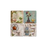 Oscar Stone Decor Oscar Stone Doğaltaş Bardak Altlığı- 4 Lü Set(10 cm x10 cm) BA375