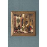Oscar Stone Decor Osman Hamdi-halı Tüccarı Masif Çerçeveli Taş Tablo- 28x28 Cm PRMT2020-1274
