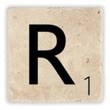 Oscar Stone Decor R Harfi Doğaltaş Bardak Altlığı