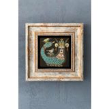 Oscar Stone Decor Şahmeran Tablo-çerçeveli Taş Tablo 20x20 Cm-wall Decor- CDD-40-1213