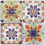 Oscar Stone Decor Taş Bardak Altlığı Desen-Pattern - 4 LÜ SET(10 cmx10 cm)