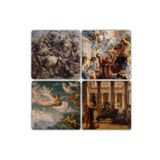Oscar Stone Decor Taş Bardak Altlığı Stone Coasters - 4 Lü Set(10 Cmx10 Cm)