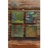 Oscar Stone Decor Taş Bardak Altlığı Stone Coasters - 4lü Set Gustav Klimt Tabloları BA560