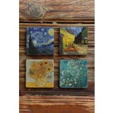 Oscar Stone Decor Taş Bardak Altlığı Stone Coasters - 4lü Set Vincent Van Gogh Tabloları BA554