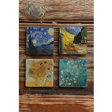 Oscar Stone Decor Taş Bardak Altlığı Stone Coasters - 4lü Set Vincent van Gogh Tabloları