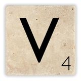 Oscar Stone Decor V Harfi Doğaltaş Bardak Altlığı