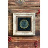 Oscar Stone Decor Yaşam Çiçeği Çerçeveli Taş Tablo 20x20 Cm-wall Decor CDD-40-1365