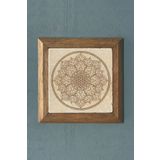 Oscar Stone Decor Yaşam Çiçeği Mandala Masif Ahşap Çerçeveli Taş Tablo -duvar Dekoru-28x28 Cm PRMT2020-1348
