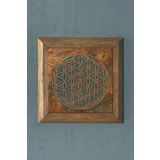 Oscar Stone Decor Yaşam Çiçeği Masif Çerçeveli Taş Tablo Duvar Dekoru 28x28 Cm PRMT2020-1084
