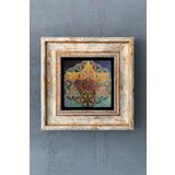 Oscar Stone Decor Yaşam Çiçeği Temalı Çerçeveli Taş Tablo 20x20 Cm-wall Decor CDD-40-1117