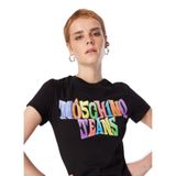 oschino Jeans Kadın T-Shirt, Siyah, M, 241K1A0708