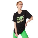 oschino Jeans Kadın T-Shirt, Siyah, M, 241K1J0709