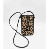 Ose Paris Leopar Desenli Telefon Çantası - 0 - Siyah