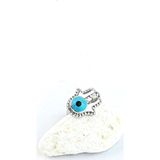 Ose Shop Mineli Nazar Boncuklu 925ayar Gümüş Fatmanın Eli Figürlü Tragus Kıkırdak Piercing