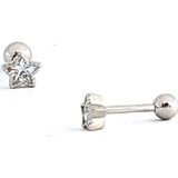 Ose Shop Pırlanta Parlaklığında Zirkon Taşlı 925ayar Gümüş Yıldız Figürlü Tragus Piercing
