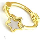 Ose Shop Sedef Taş Detaylı 925Ayar Gümüş Üzerine Altın Kaplama Yıldız Figürlü Tragus Kıkırdak Halka Piercing