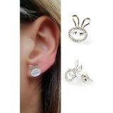 Ose Shop Sedef Taşlı İtalyan 925ayar Gümüş Tavşan çocuk küpesi