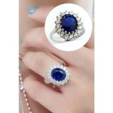 Ose Shop Sky Diamond Blue Creative Sapphire Taşlı 925ayar Gümüş Üzerine Beyaz Altın Kaplama Tanzanit Taşlı Diana Yüzük