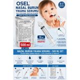 Osel 500 ml Burun Yıkama (Nasal)Sıvısı, Bebek Dostu ve Kolay Temizlenebilir SİLİKON BEBEK YIKAMA BAŞLIĞI+ 10 ml Enjektör ile Birlikte