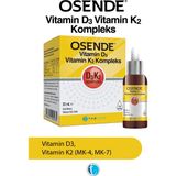 Osende D3K2 Kompleks Damla 20 ml Vitamin D ve K2 MK-7 MK-4 Türkiye Menşeli Takviye Edici Gıda