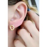 Oseshop İtalyan 925 Ayar Gümüş Üzerine Altın Kaplama Tasarım Küpe
