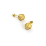 Oseshop İtalyan 925 Ayar Gümüş Üzerine Altın Kaplama Top Küpe