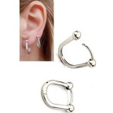 Oseshop İtalyan 925 Ayar Gümüş Üzerine Altın Kaplama Trend Toplu Oval Halka Küpe