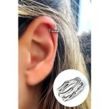 Oseshop İtalyan Tasarımı 925 Ayar Gümüş Minimal Tek Halka Küpe