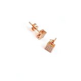 Oseshop Pırlanta Parlaklığında Zirkon Taşlı 925 Ayar Gümüş Minimal Kare Küpe
