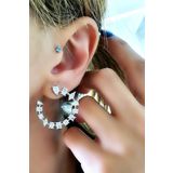 Oseshop Pırlanta Parlaklığında Zirkon Taşlı 925 Ayar Gümüş Şık Trend İtalyan Tasarımı Küpe