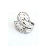 Oseshop Pırlanta Parlaklığında Zirkon Taşlı 925 Ayar Gümüş Tasarım İtalyan Yüzük