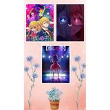 Oshi No Ko Poster Seti 3 Adet A3 Boyutu 30*42 cm 200 gr Kuşe Kağıt Parlak Poster Seti