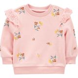 Oshkosh Kız Bebek Sweatshirt Desenli - Gri - Pembe - Sarı - 1 Yaş