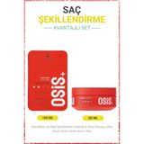 Osis Mess Up Mat Şekillendirici Macun 100ml + Flexwax Ultra Güçlü Doku Veren Krem Wax 85ml - Şeffaf