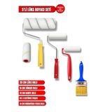 OSKAR FIRÇA 5’Li Boyacı Seti |20 cm Rulo+10 Cm Sünger Rulo+10 Cm Kadife Rulo+10Cm yedek Rulo+No:3 Kestirme Fırça