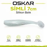Oskar Simli Silikon Balık 7Cm Kokulu Beyaz